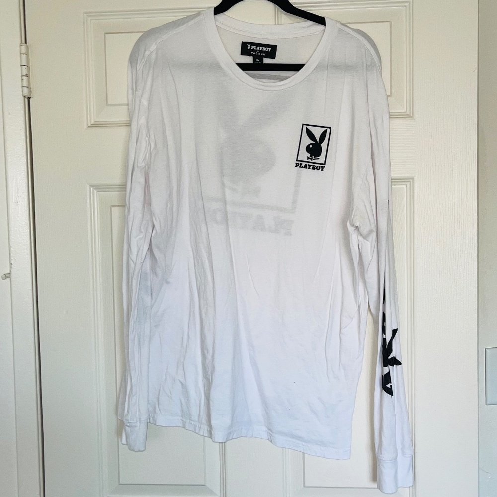 Pacsun x Playboy White Long Sleeve Shirt
